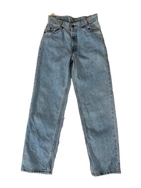 LEVI'S 550 Jeans Orange Tab Youth 14 Juniors Straight Leg Denim Light Wash Blue
